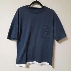 GLOBAL WORK　グローバルワーク　半袖　Tシャツ　ネイビー　Lサイズ