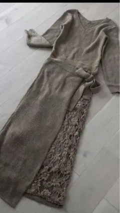 Lily Brown リリーブラウン レースコンビニットワンピ