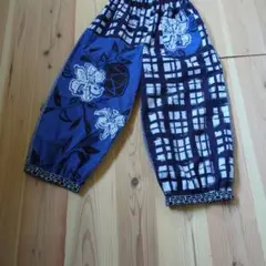浴衣生地反物よりハンドメイド　モンペ　丈85cm