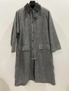 barbour ツイード グレンチェックロングコート