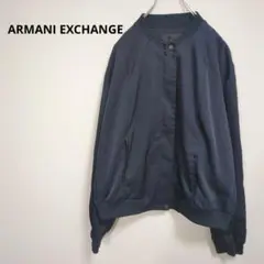 ARMANI MA-1袖ニットブルゾン　Ｌサイズ　ネイビー EMPORIO ARMANI (エンポリオアルマーニ) ポケット ニット