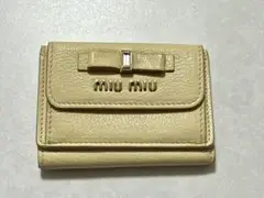 miumiu 財布 リボン クリームホワイト
