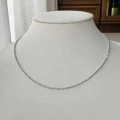 【美品】シルバーボールチェーンネックレス　チェーンのみ　シンプル　46