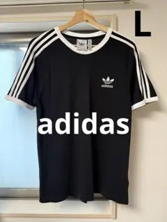adidas Classic 3Stripe Black Tシャツ L