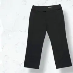 【7. ID concept】 美品 クロップドパンツ 黒 38 裾ダブル 春夏