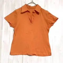 レスハビッツ　スキッパーポロシャツ　オレンジ　M