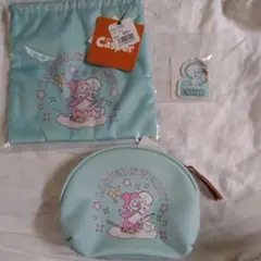 キャスパー　casper　 ポーチ　＆　アクリルキーホルダー＆　巾着　3点セット