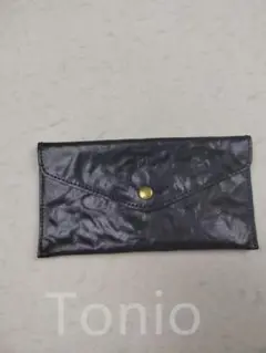 DOUBLE RL ブラックのレザー封筒型 財布