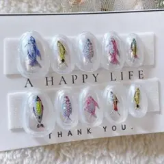 新作ネイルチップ　現品　魚　きらきら