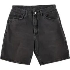 Wrangler ブラック ハーフデニムパンツ 34