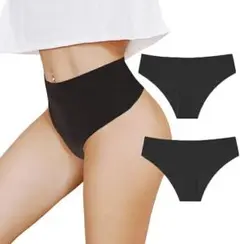 Tバックシームレスショーツ S 2枚set ブラック 無地 YOGA ジム