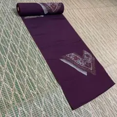 【新品未使用】西陣高級御召－１＜紫・金銀糸使用・刺繍・西陣謹製＞着尺　正絹　反物