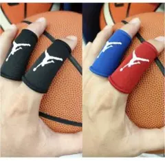 新品！赤青黒3個入り！突き指防止　保護サポーター　フィンガースリーブ