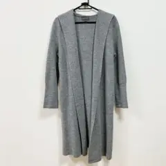【fielddream/オンワード】ロングニットカーディガン フード付 グレー