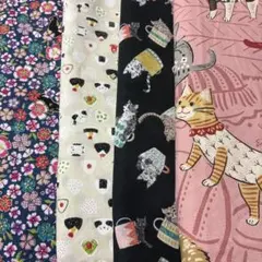 SALE！現品限りかわいいハギレ４枚セット①