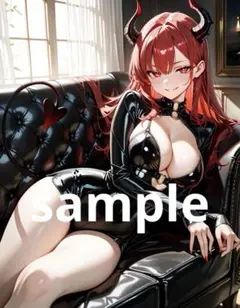 AI美女 アニメ イラスト A4ポスター ハロウィン悪魔コスプレ彼女@302
