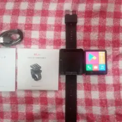 黒いスマートウォッチ 本体 取扱説明書・充電ケーブル付き