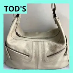 TOD'S トッズ 美品 レザー ワンショルダー トートバッグ アイボリー 白