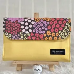 じゃばらポーチ お薬手帳 通帳 カード 貴重品ケース 北欧❁⃘*ベビーイエローM