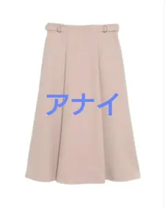 トANAYI　ブライトツイルタブ付き スカート/ピンクベージュ/S