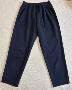 SHIPS テーパードパンツ タックパンツ ネイビー アンクル丈