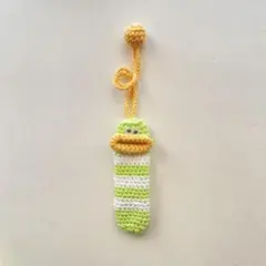 パクパクモンスター　リップクリームケース　印鑑カバー　ハンドメイド　ボーダー　夏