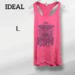 IDEAL ノースリーブTシャツ L ピンク バギー タンクトップ 海外古着