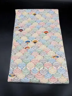 高級　正絹　洒落帯　名古屋帯　アンティーク　青海波　カラフル　172
