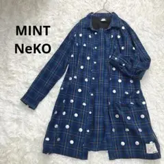 ミントネコ MINT NeKO チェック ドット柄 ビック シャツ 長袖 F