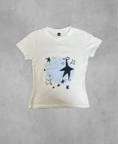 【新品・美品】星柄プリントTシャツ