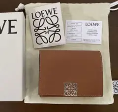 ロエベ アナグラム 三つ折り財布 タン