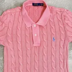 Polo Ralph Lauren ケーブル編みポロシャツ Mサイズ ピンク