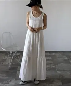 Bonjour Saganシャドーストライプキャミワンピ