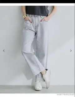 coca サマーデニム テーパードパンツ ライトブルー S