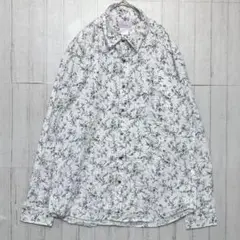 新品　Chrome VIOLET メンズ長袖シャツ　ホワイト【XL】パープル花柄