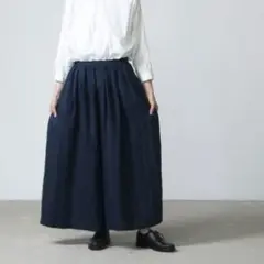 Vlas Blomme ヴラスブラム ストライプ リネン キュロット ゆったり