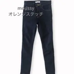 最終価格 moussy オレンジステッチ インディゴ スキニー フィット