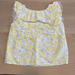 GLOBAL WORK フリル付きイエロートップス M