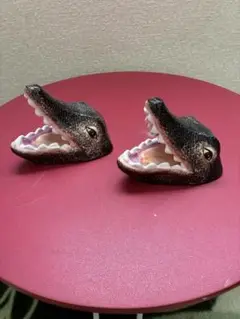 ワニの頭部デザイン灰皿 ・小物入れ2個セット
