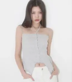 Button flare sleeveless grey ILLIGO