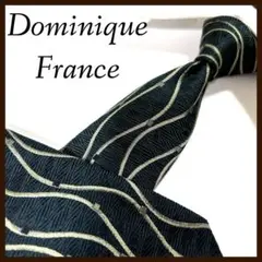 美品 ドミニクフランス ネクタイ シルク 幾何学模様 3スター フランス