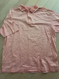 Nike Golf ストライプ ポロシャツ オレンジ Lサイズ