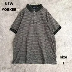 NEW YORKER　ニューヨーカー　綿100％　半袖ポロシャツ　ボーダー　L