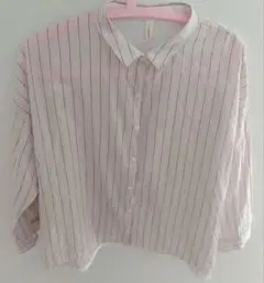 ストライプ　七分袖　シャツ　M〜Ｌサイズ