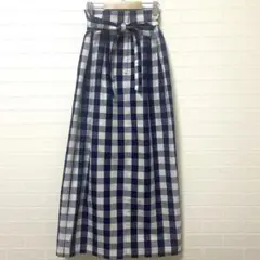 ビームス　ハート　ギンガムチェック　ロングスカート　ベルト付