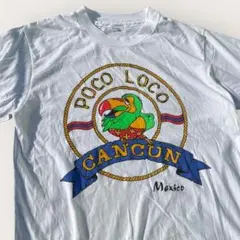 90s Tシャツ POCO LOCO メキシコ カンクン 鳥 ホワイト