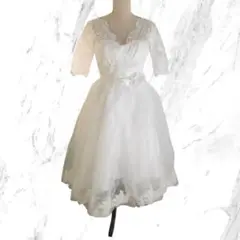 ウエディングドレス ハロウィン 仮装 発表会 結婚式 白 レースたっぷり