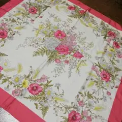 237美品 クリスチャンディオール 花柄 スカーフ シルク100%