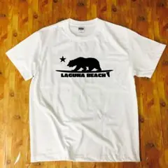 新品 サーフTシャツ カリフォルニア 西海岸 ラグナビーチ 白 M 綿100