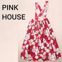 pink house 吊りスカート ピンクハウス 花柄 総柄 薔薇 ジャンパー